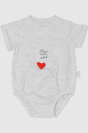 FAGOTTINO Body In Cotone Bio Con Ricamo I Love Mum & Dad, Unisex
