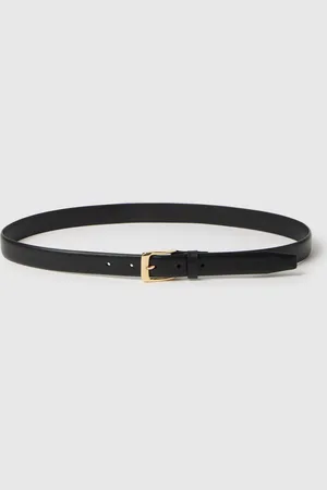 PIOMBO Cintura In Vera Pelle Nera, Donna