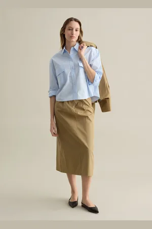 PIOMBO Camicia In Popeline Con Tasche, Donna