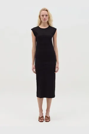 OVS OVS , Vestito Essentials Midi Grigio In Cotone Stretch, Donna
