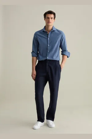 PIOMBO Pantaloni In Lino Contemporary, Uomo