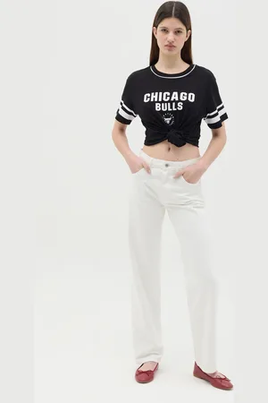 AmazonBasics T-shirt Nera Stampa Chicago Bulls, Donna