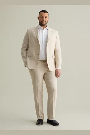 PIOMBO Pantalone Chino Oversize In Lino Plus Size, Uomo