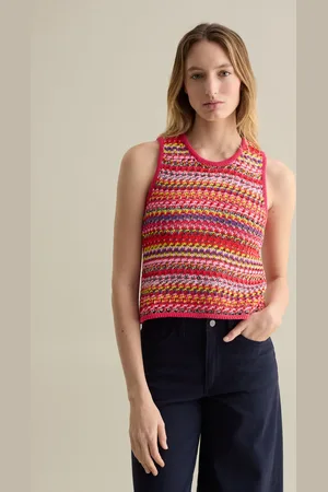 PIOMBO Tank Top Crochet In Maglia , Donna