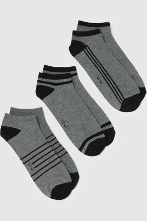 OVS OVS , Tripack Calze Sportive Grigie Con Dettagli A Righe, Uomo