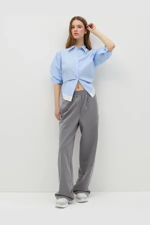 OVS Camicia Gessata Con Dettagli Effetto Doppio, Donna
