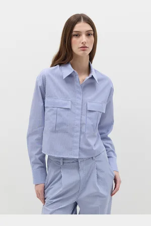 OVS Camicia Boxy Fit A Righe Sottili, Donna