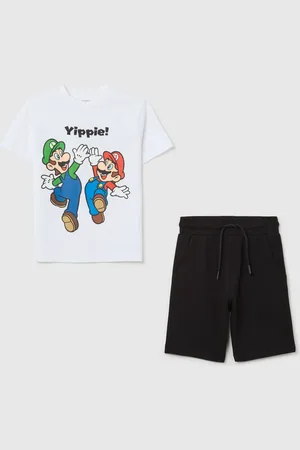 OVS Jogging Set Bianco E Nero Con Stampa Super Mario™, Bambino