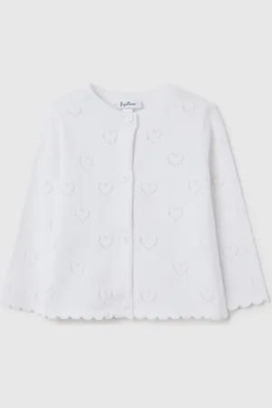 FAGOTTINO Cardigan Con Motivo A Cuori Traforato, Neonata