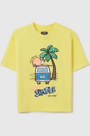 OVS T-shirt Gialla In Cotone Con Stampa "keep It Simple", Bambino