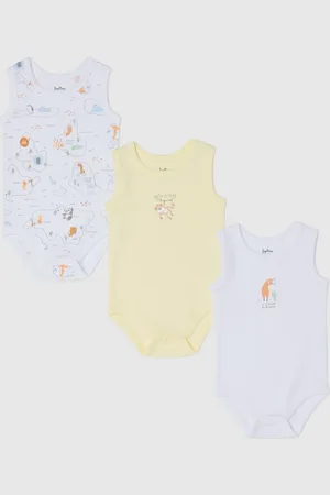 FAGOTTINO Tripack Body Bianchi E Giallo In Cotone Bio Con Stampa, Neonato