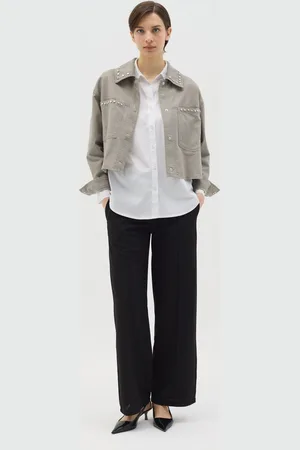 Hybrid Pantaloni Palazzo Neri Con Tasche, Donna