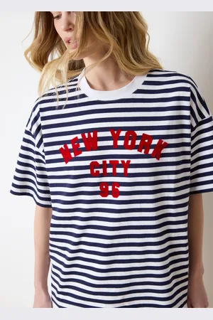 OVS T-shirt A Righe Con Stampa Lettering, Donna