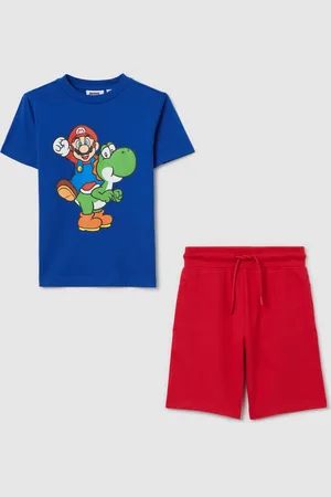 OVS Jogging Set Blu E Rosso Stampa Super Mario™ E Yoshi, Bambino