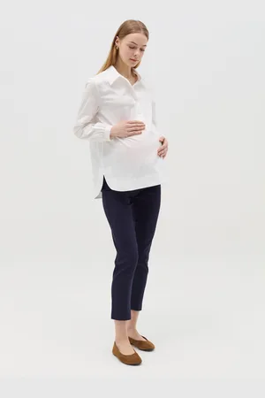 NICOL CARAMEL Camicia Premaman Scollo Serafino, Donna