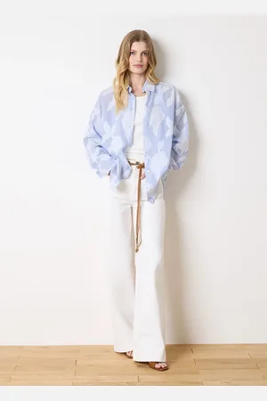 OVS Camicia A Righe Sottili Con Ricamo, Donna