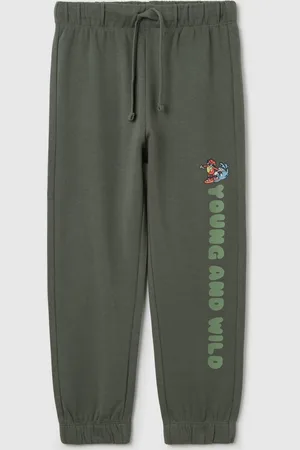 OVS Joggers Verdi In Cotone Con Coulisse E Stampa, Bambino