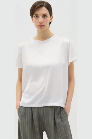 Hybrid T-shirt In Satin Bianca, Donna
