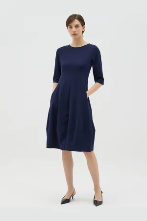 Hybrid Vestito Midi Con Tasche, Donna