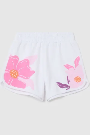 OVS Shorts Bianchi In French Terry Con Stampa, Bambina