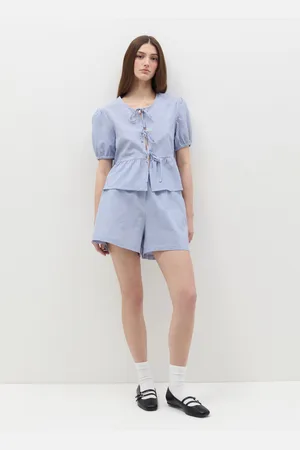 OVS Shorts In Seersucker A Quadretti, Donna