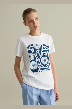 PIOMBO T-shirt Bianca A Maniche Corte Con Stampa, Donna