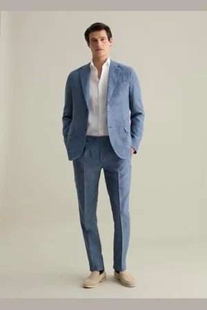 PIOMBO Pantaloni Slim Fit In Lino Contemporary, Uomo