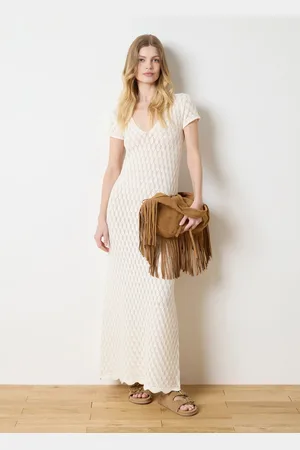 OVS Vestito Lungo Crochet A Maniche Corte, Donna
