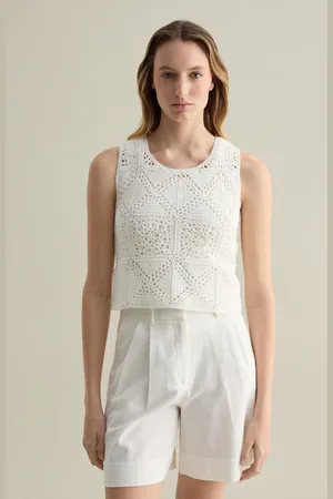 PIOMBO Tank Top In Maglia Crochet , Donna