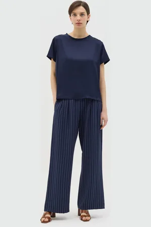 Hybrid Pantalone Palazzo In Fantasia A Righe, Donna