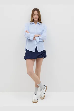 OVS Camicia Chambray A Righe In Cotone E Lino, Donna