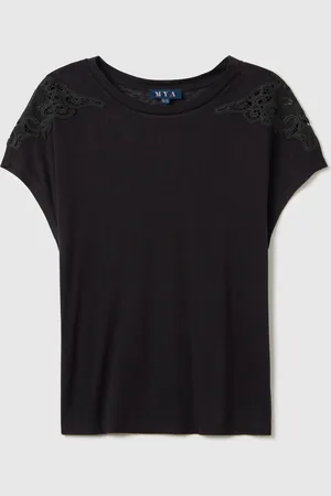 OVS T-shirt Nera Con Dettagli In Pizzo Curvy, Donna
