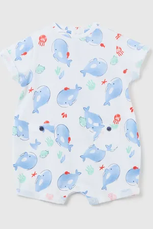 FAGOTTINO Tutina In Cotone Con Stampa Balene, Unisex