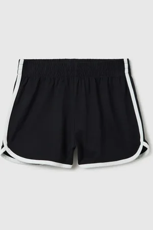 OVS Pantaloncini Neri In Puro Cotone Con Bordi A Contrasto, Bambina