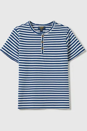 OVS T-shirt Bianca E Blu In Cotone A Righe, Bambino