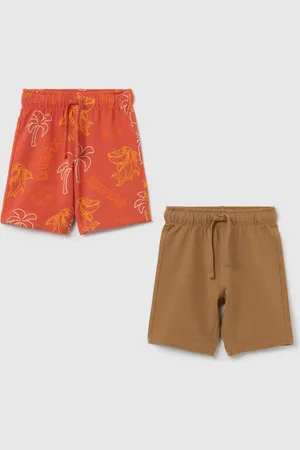 OVS Bipack Shorts Arancioni E Marroni In Cotone Con Coulisse, Bambino