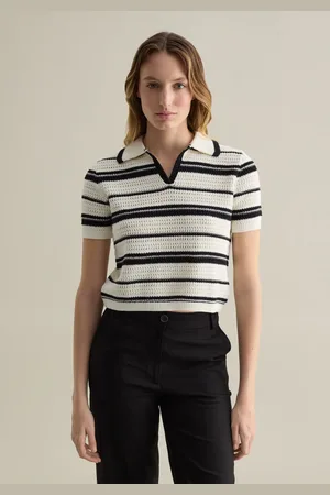 PIOMBO Maglia A Righe Bianco E Nero In Cotone, Donna