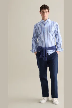 PIOMBO Pantalone Chino In Lino E Cotone, Uomo