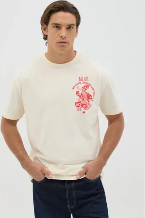 OVS T-shirt Bianca Con Stampa Tattoo Convention Tokyo, Uomo