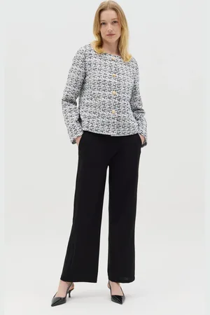 Hybrid Pantaloni Palazzo Neri Con Tasche, Donna