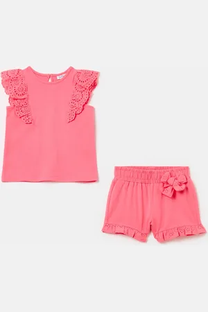 FAGOTTINO Jogging Set In Cotone Con Sangallo, Bambina