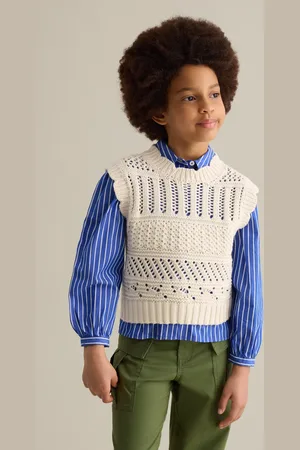 OVS Gilet In Cotone Con Lavorazione Traforata, Bambina