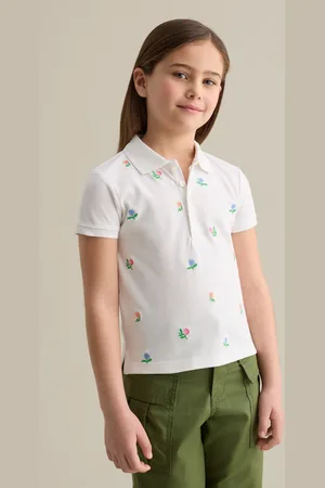 OVS Polo In Cotone Con Ricamo Fiorellini, Bambina