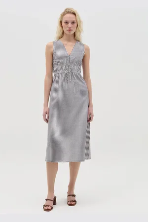OVS OVS , Abito Midi A Righe Con Scollo A V, Donna