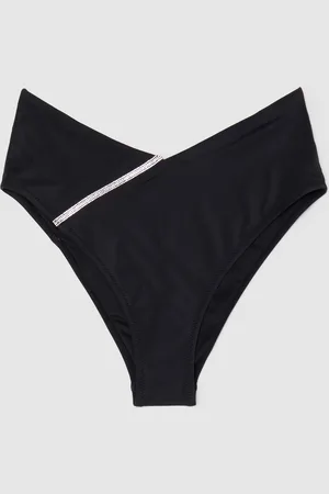 OVS OVS , Slip Bikini Da Donna In Tessuto Elasticizzato A Vita Alta Con Strass