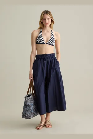 PIOMBO Top Bikini Da Donna In Tessuto Elasticizzato Con Stampa Geometrica
