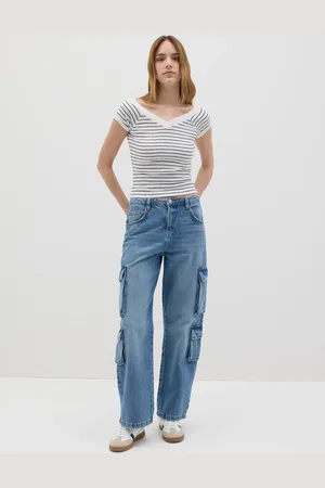 OVS T-shirt Da Donna In Puro Cotone Fitted Con Scollo A V