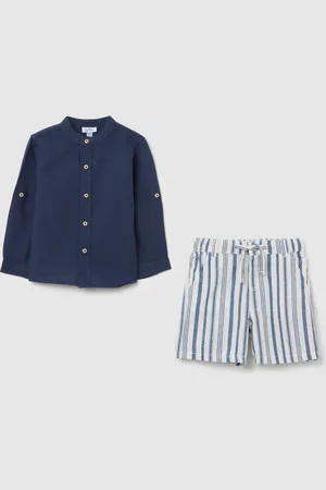 FAGOTTINO Set Camicia E Shorts Da Bambino In Cotone E Lino Regular Fit