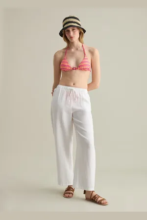 PIOMBO Top Bikini Da Donna In Tessuto Elasticizzato Senza Imbottitura