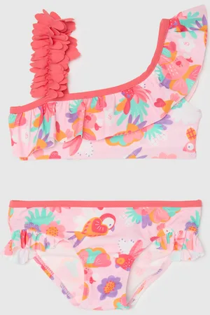 FAGOTTINO Bikini Da Bambina In Tessuto Elasticizzato Con Stampa Floreale